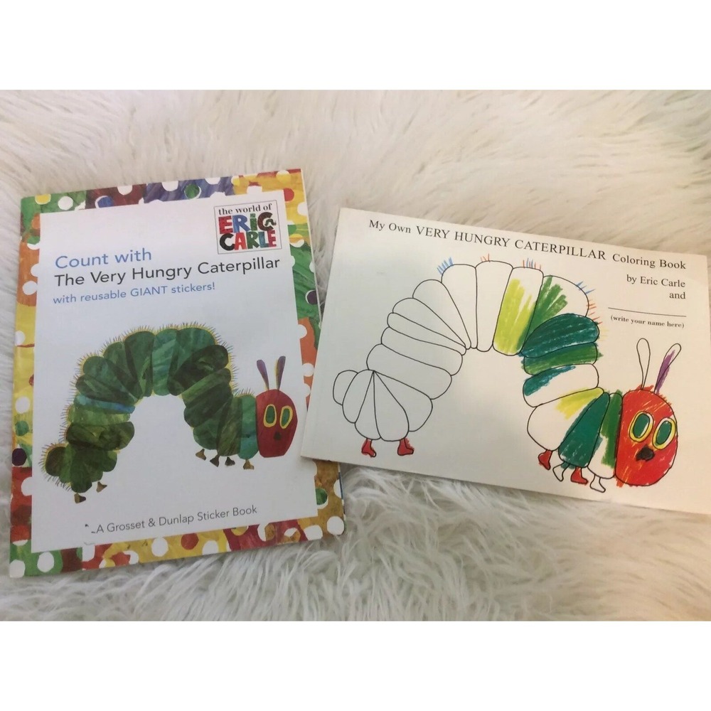 The Very Hungry Caterpillar Coloring Book And Sticker Book Lot New